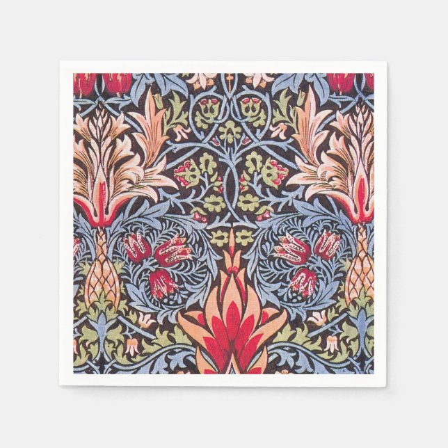 William Morris Snakeshead Floral Art Nouveau Napkins (Front)