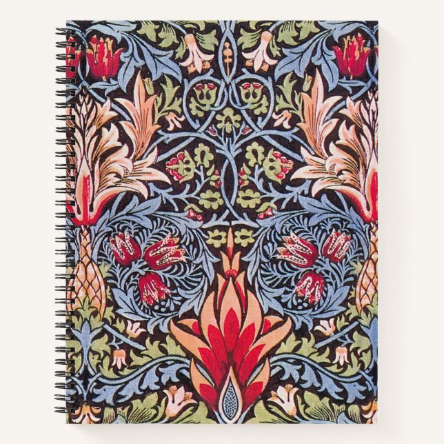 William Morris Snakeshead Floral Art Nouveau Notebook (Front)