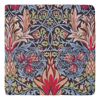 William Morris Snakeshead Floral Art Nouveau Trivet by artfoxx at Zazzle
