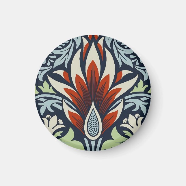 William Morris Snakeshead Floral Classic Botanical Magnet (Front)