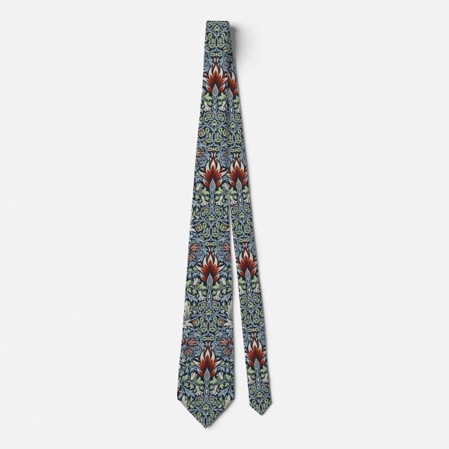 William Morris Snakeshead Floral Classic Botanical Neck Tie (Front)