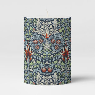 William Morris Snakeshead Floral Classic Botanical Pillar Candle