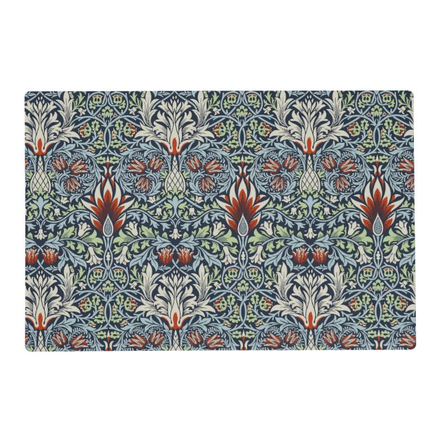 William Morris Snakeshead Floral Classic Botanical Placemat (Back)