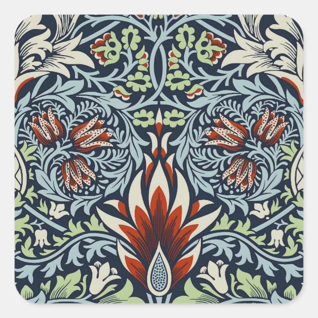 William Morris Snakeshead Floral Classic Botanical Square Sticker (Front)