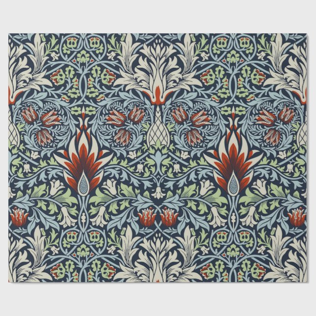 William Morris Snakeshead Floral Classic Botanical Wrapping Paper (Flat)