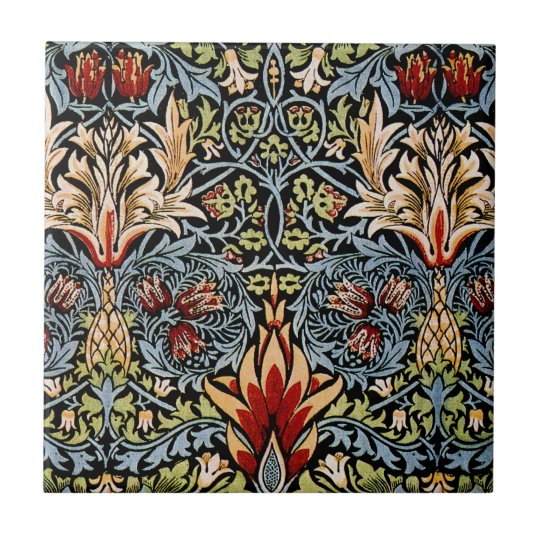 William Morris Snakeshead Floral Design Ceramic Tile | Zazzle.com