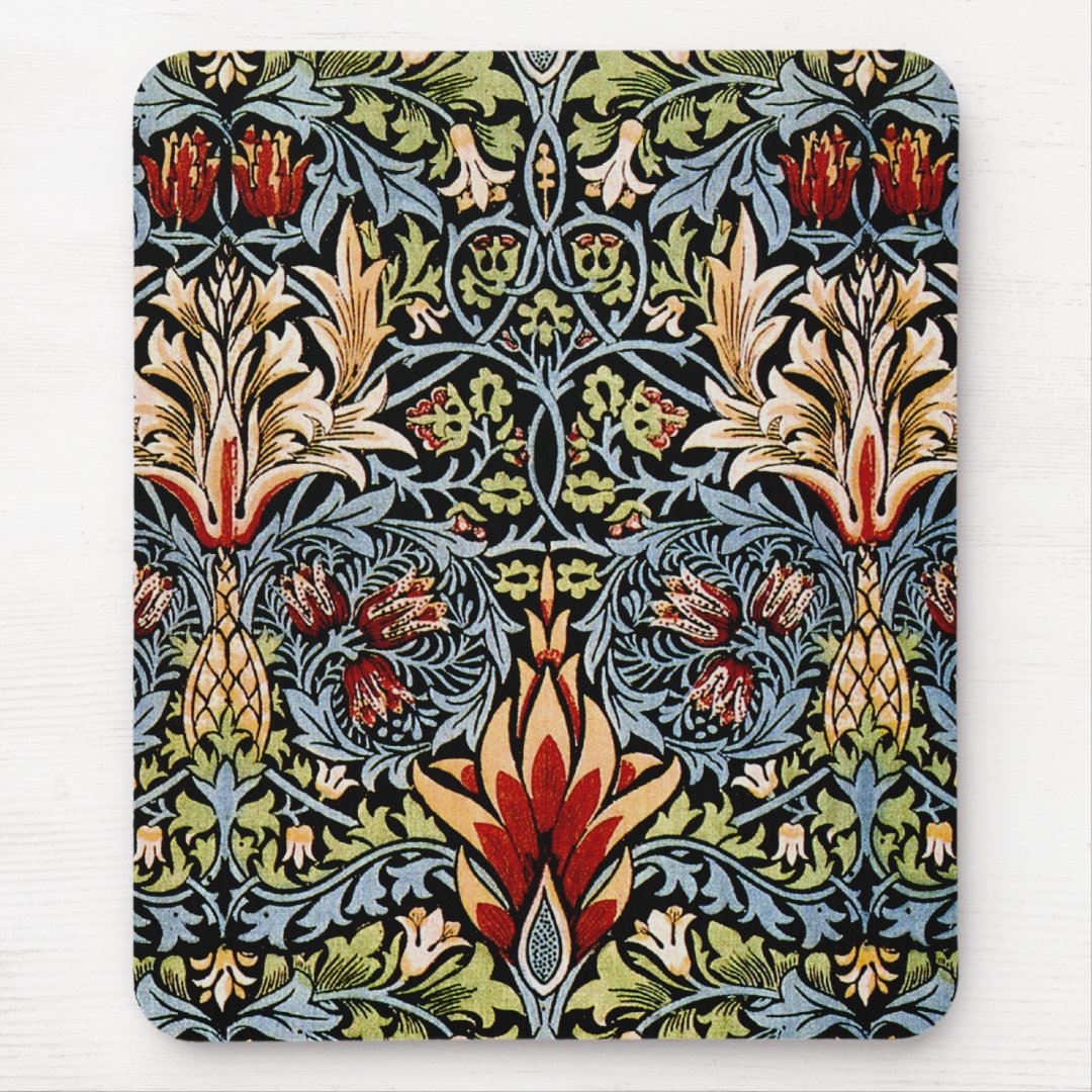 William Morris Snakeshead Floral Design Mouse Pad | Zazzle