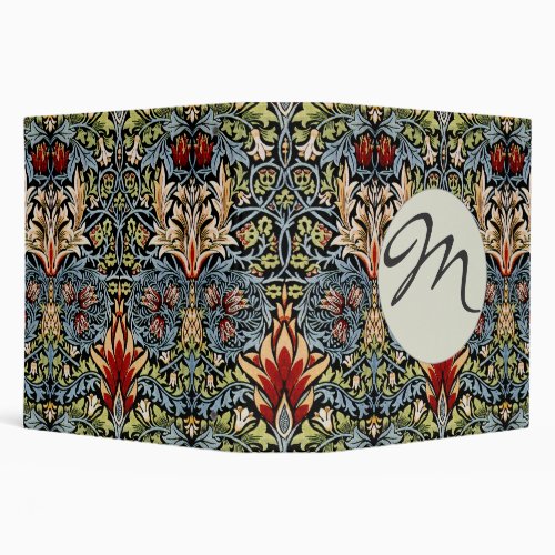 William Morris Snakeshead Floral Pattern 3 Ring Binder