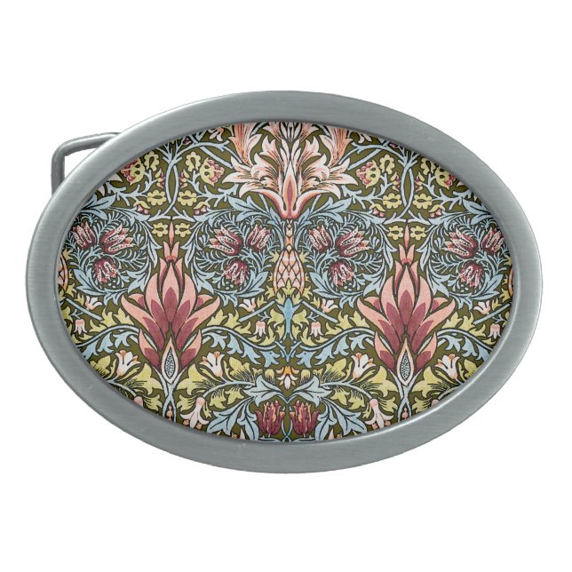 William Morris Snakeshead Floral Pattern Belt Buckle (Front)
