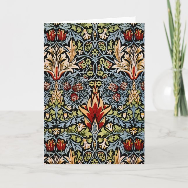 William Morris Snakeshead Floral Pattern Card (Front)