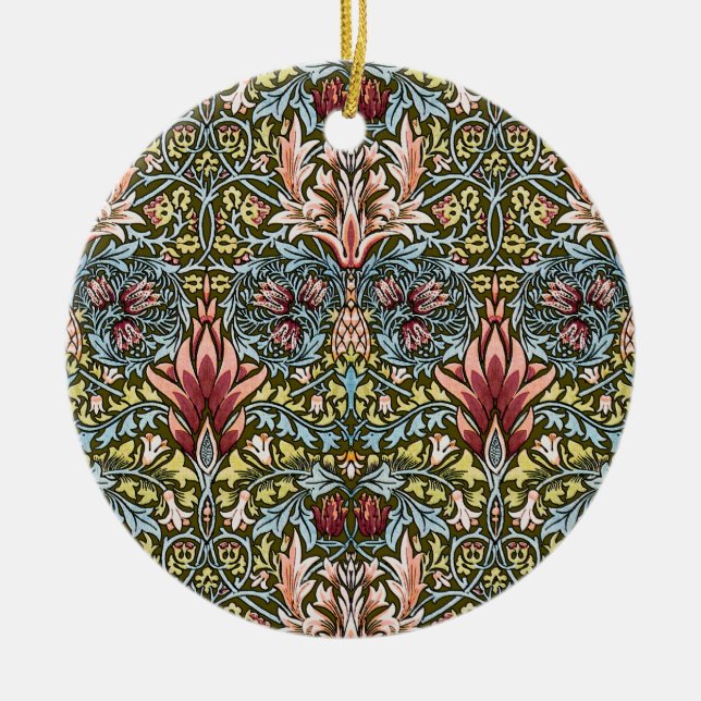 William Morris Snakeshead Floral Pattern Ceramic Ornament (Front)