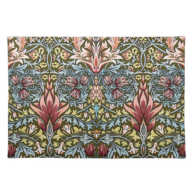William Morris Snakeshead Floral Pattern Cloth Placemat (Front)