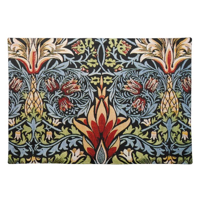 William Morris Snakeshead Floral Pattern Cloth Placemat (Front)