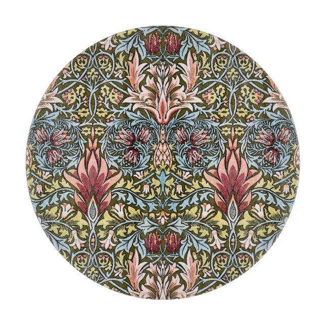 William Morris Snakeshead Floral Pattern Cutting Board (Front)