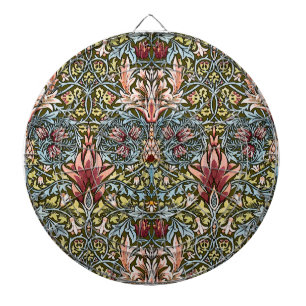 William Morris Snakeshead Floral Pattern Dartboard With Darts