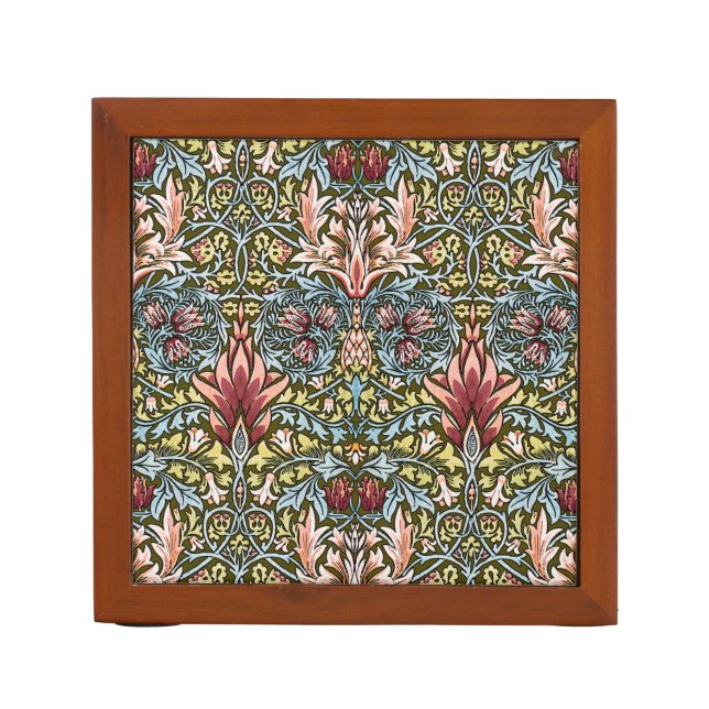 William Morris Snakeshead Floral Pattern Desk Organizer (Front)