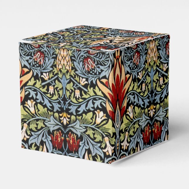 William Morris Snakeshead Floral Pattern Favor Boxes (Front Side)
