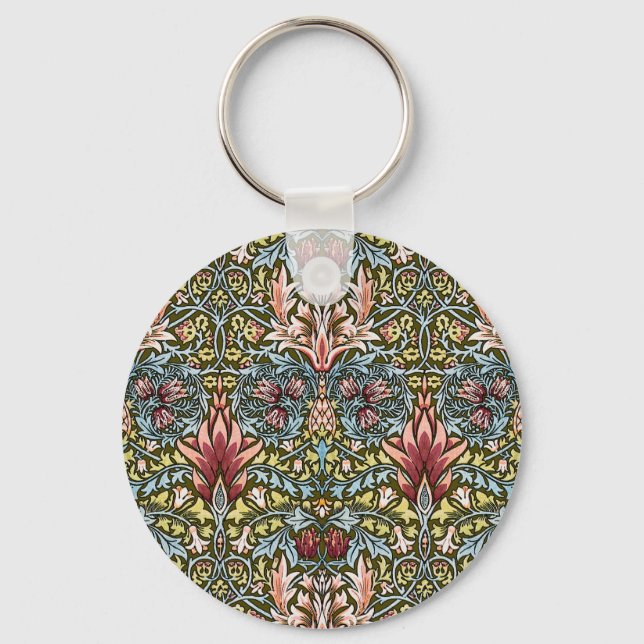 William Morris Snakeshead Floral Pattern Keychain (Front)