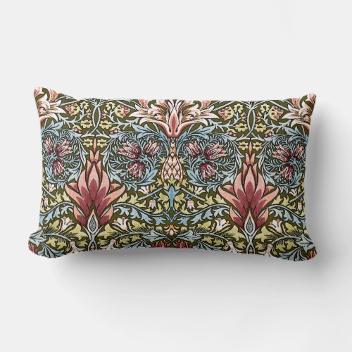 William Morris Snakeshead Floral Pattern Lumbar Pillow