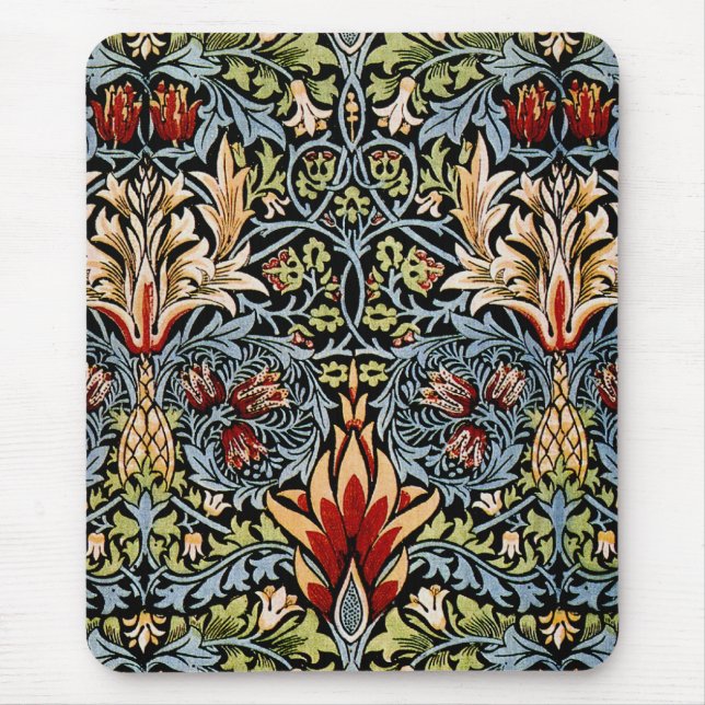 William Morris Snakeshead Floral Pattern Mouse Pad (Front)