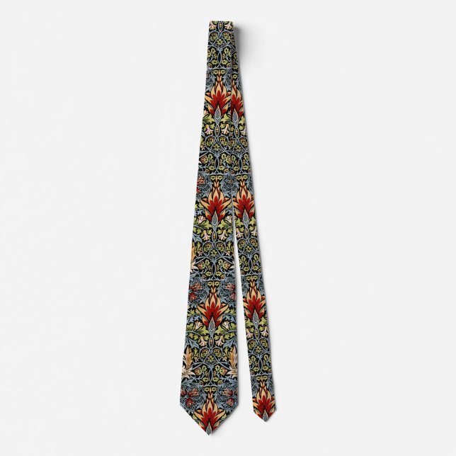 William Morris Snakeshead Floral Pattern Neck Tie (Front)