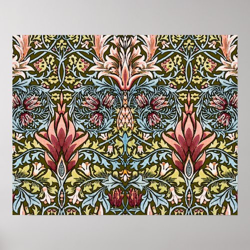 William Morris Snakeshead Floral Pattern Poster