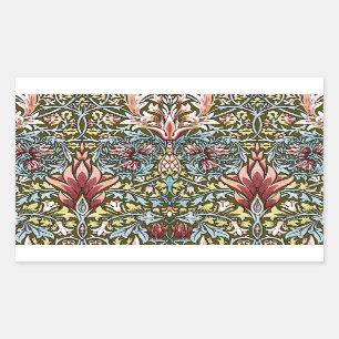 William Morris Snakeshead Floral Pattern Rectangular Sticker