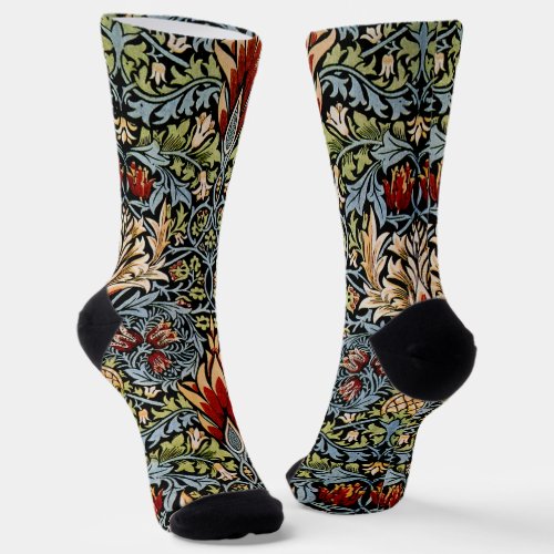 William Morris Snakeshead Floral Pattern Socks