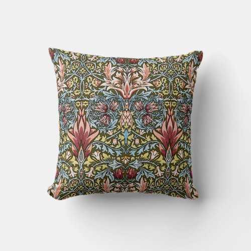 William Morris Snakeshead Floral Pattern Throw Pillow