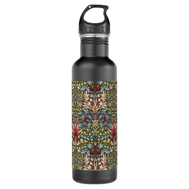 William Morris Snakeshead Floral Pattern Water Bottle (Front)