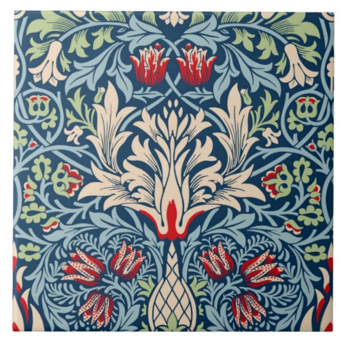 William Morris Snakeshead Fritillary Floral Design Ceramic Tile