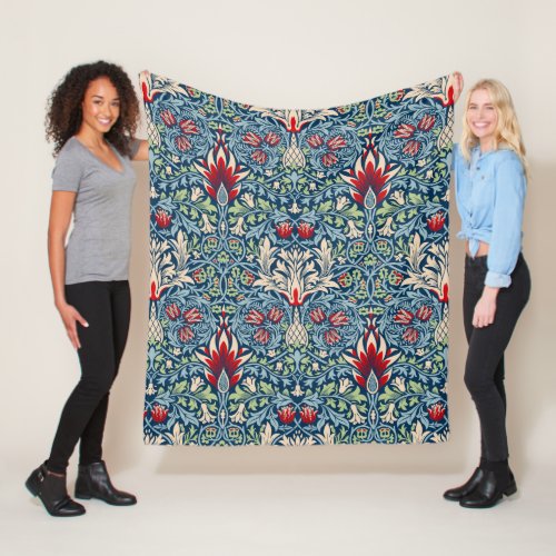 William Morris Snakeshead Fritillary Floral Design Fleece Blanket
