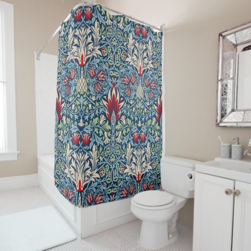 William Morris Snakeshead Fritillary Floral Design Shower Curtain
