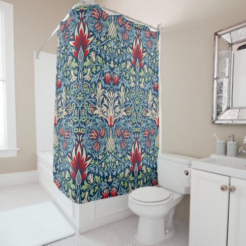 William Morris Snakeshead Fritillary Floral Design Shower Curtain