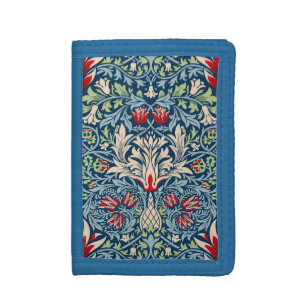 William Morris Snakeshead Fritillary Floral Design Trifold Wallet