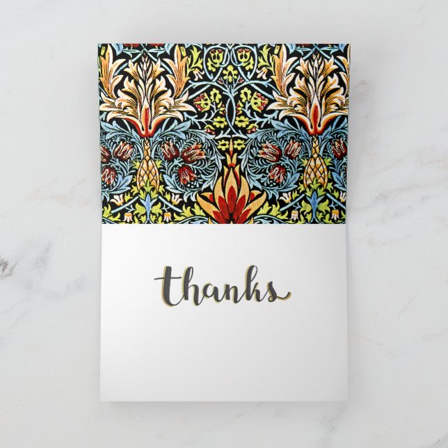 William Morris - Snakeshead Letterpress Thank You Card (Inside)