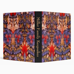 William Morris Snakeshead Vintage Floral 3 Ring Binder
