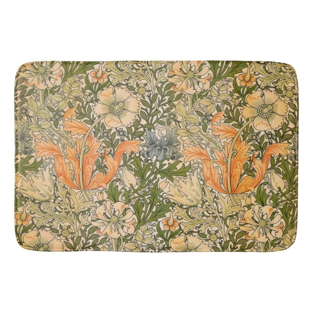 William Morris Spring Compton Flower Festival Bath Mat (Front)