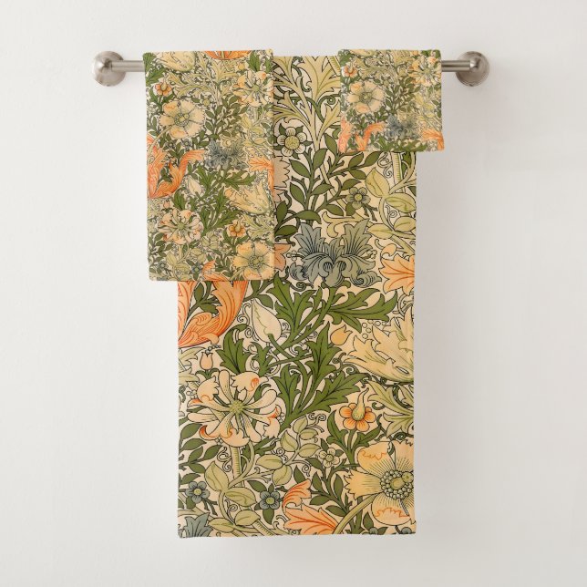 William Morris Spring Compton Flower Festival Bath Towel Set (Insitu)