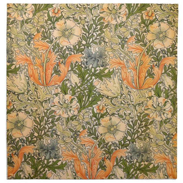 William Morris Spring Compton Flower Festival Cloth Napkin (Front)