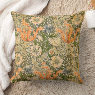 William Morris Spring Compton Flower Festival Throw Pillow