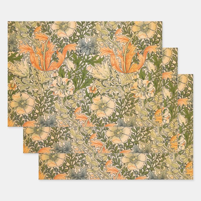 William Morris Spring Compton Flower Festival Wrapping Paper Sheets (Set)