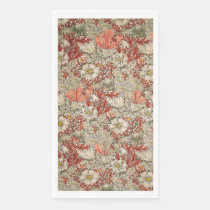 William Morris Spring Compton Flower Vintage Red Paper Guest Towels
