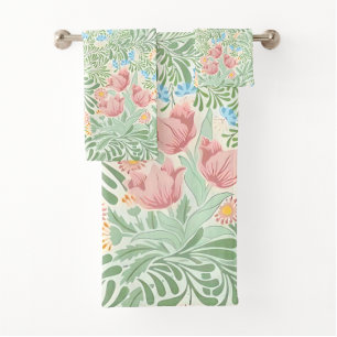 William Morris Spring Floral, English Garden Bath Towel Set