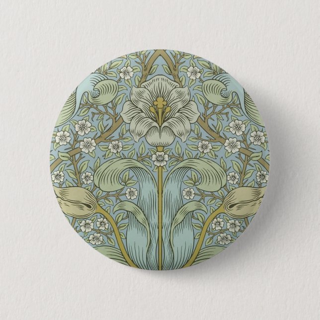 William Morris Spring Thicket: Antique Floral Button (Front)