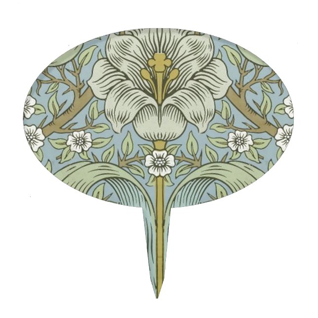 William Morris Spring Thicket: Antique Floral Cake Topper (Front)