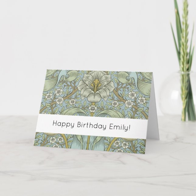 William Morris Spring Thicket: Antique Floral Card (Front)