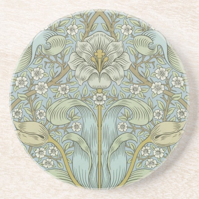 William Morris Spring Thicket: Antique Floral Coaster (Front)
