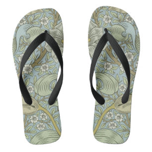 William Morris Spring Thicket: Antique Floral Flip Flops