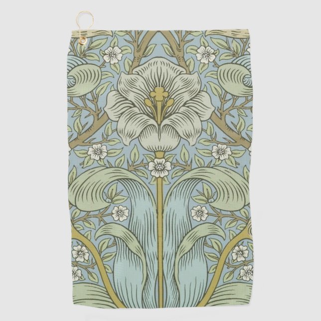 William Morris Spring Thicket: Antique Floral Golf Towel (Front)